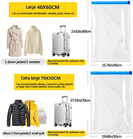 RANVI 10 שקיות אחסון נסיעות לשקיות דחיסת בגדים לנסיעות-לא ואקום או שקיות משאבה-שטח שטח באביזרי מזוודות