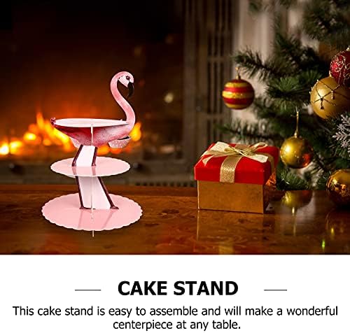 עוגת דוכן יצירתי פלמינגו צורת עוגת מתלה שלוש-שכבה קינוח מחזיק נייר עוגת מחזיק עבור בית/קיר / חדר דקור