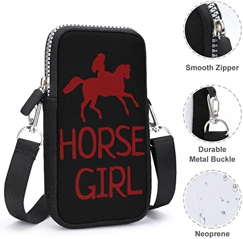 סוס ילדה קטן טלפון סלולרי ארנק מחזיק אחסון תיק מיני שליח כתף תיק ארנק