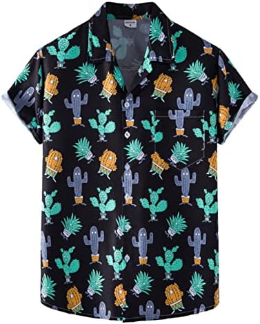 חולצות לגברים, חולצה הוואי של גברים עם חולצות פרחוניות של כיס כפתור שרוול קצר במורד חולצות Aloha Aloha