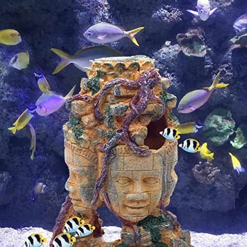 פסל בודהה גדול של בודובאן לקישוטי אקווריום של שרף דגים לשרימפס בטה דג מחבוא מערה שינה מנוחה הסתרת
