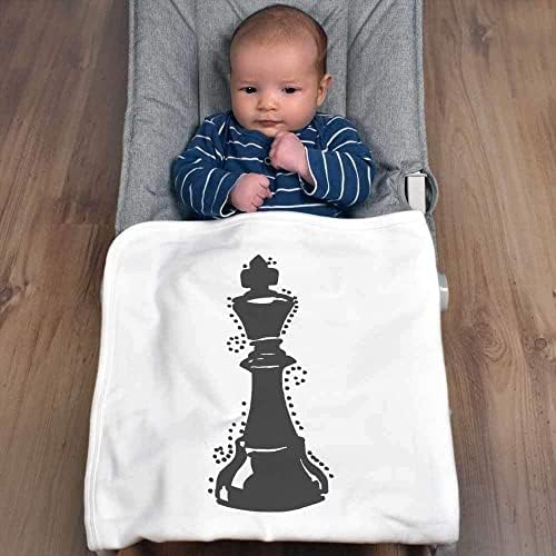Azeeda 'חתיכת שחמט קינג' שמיכת תינוק/צעיף כותנה