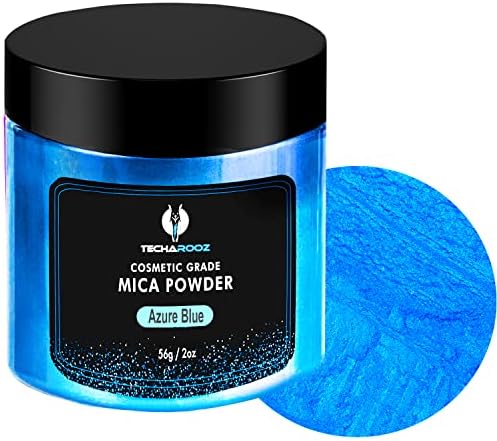Azure Blue & Turquoise Gem Mica אבקת שרף אפוקסי 56 גרם / 2oz. צנצנת - Techarooz 2 טון שרף צבע אבקת