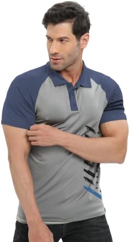 H Hyfol חולצות פולו לגברים בניגוד צבע שרוול ארוך שרוול קצר גרפיקה נמתחת פולו גולף פטריוטי אמריקאי