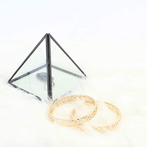 קופסת תכשיטים מזכוכית לנשים לנשים וינטג 'זכוכית מכסה קופסה תכשיטים טבעת תכשיטים מחזיקת טבעת זכוכית מחזיק