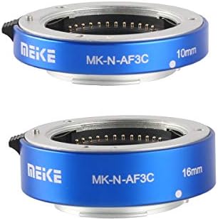 Meke Mk-N-AF3C-Blue All Metal Auto Meto Focus Macro Metal Metal Suepper מתאם עבור Nikon N1-Mount