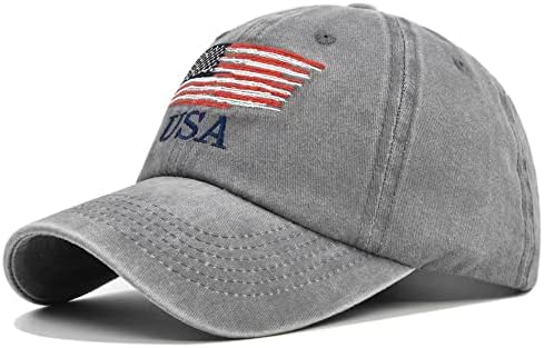 Lzihkst דגל אמריקאי כובע בייסבול כובע פטריוטי כובעים במצוקה כובע טקטי שטוף לגברים נשים
