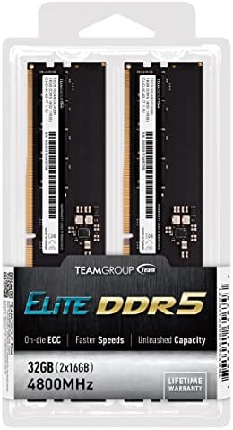 קבוצת צוות ELITE DDR5 32GB ערכת 4800MHz CL40 NONE ECC UNFEUFPED 1.1V UDIMM 288 PIN מחשב מחשב מודול