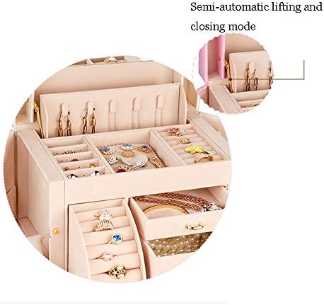 MJCSNH תיבת תכשיטים נסיכה תכשיטים נשיים קוריאניים אירופיים קופסת אחסון קיבולת גדולה עם מתנת יום הולדת נשואה