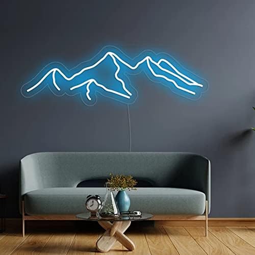 שלט ההר ניאון הרים LED LED שלט אור אמנות אורות ניאון הרים לעיצוב קיר חנות מקלט מסיבת אירועים,