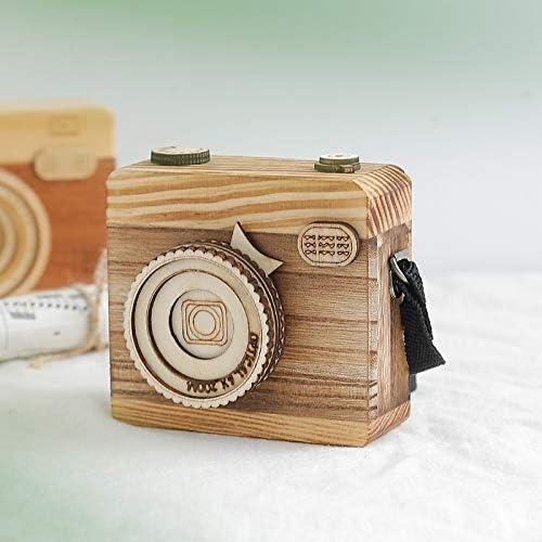 Shypt יצירתי בעבודת יד קופסא מוזיקת ​​עץ קופסת שעון Diy מצלמת יום הולדת לילדים קישוט מתנה לקישוט קישוטי ילדים