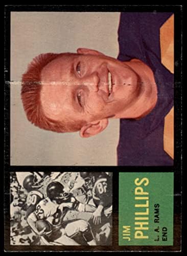 1962 Topps 81 ג'ים פיליפס לוס אנג'לס ראמס VG/Ex Rams Auburn