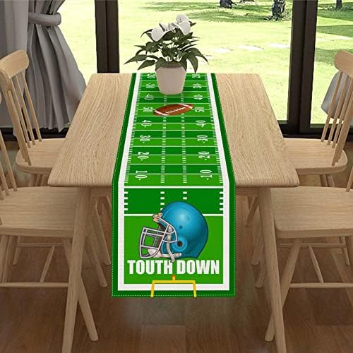 פשתן אמריקאי כדורגל שולחן רץ 72 סנטימטרים ארוך דשא מפת שולחן משחק יום מגע למטה כדורגל מסיבת קישוט ואספקה