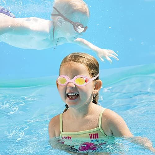 EWPJDK ילדים שוחים משקפי משקפי - 2 משקפי שחייה אנטי ערפל לא דולפים לילדים בגיל 3-15