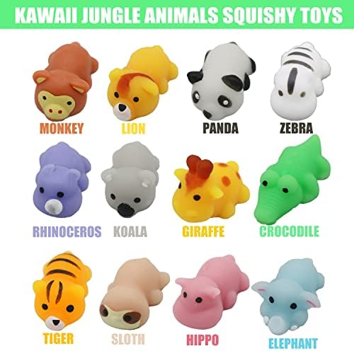סקוונלי של בעלי חיים בג'ונגל, חיות גן חיות ספארי צעצועים סקוונזים, חיות אפריקאיות מוצ'י סווישי לילדים טובות