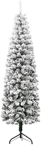 Vidaxl Slim Artificial Half Christman Tree עם שלג נוהר 70.9