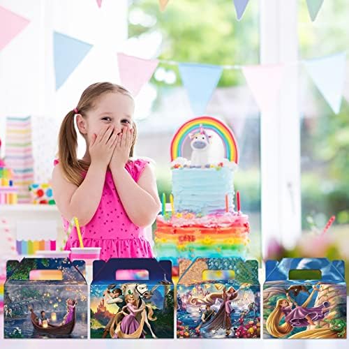 Vayneiojoy Rapunzel תיקים למסיבות לסבך ציוד מסיבות יום הולדת מעדיפים תיקי Goodie Rapunzel, שקיות ממתקים,