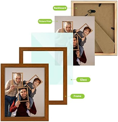 אמנות גולדן סטייט, 8x10 מסגרת תמונה חומה תמונות תצוגה תמונות 8x10 ללא מחצלת עץ מלא, זכוכית מחוסמת HD