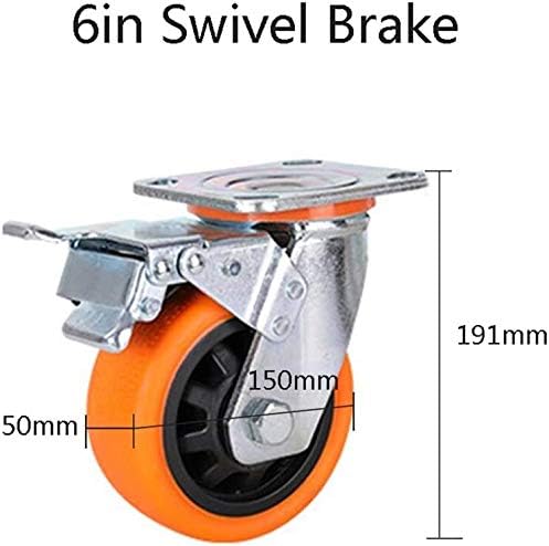 גלגלים תעשייתיים Nianxinn גלגלים מסתובבים m-Pack 4 Å, φ100 ממ/125 ממ/150 ממ, 700 קג גלגלים כבדים עם בלמים,
