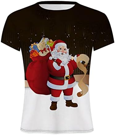 חולצות טריקו של שרוול קצר של Wocachi לחג המולד לגברים, 2022 חג המולד מצחיק סנטה קלאוס או צוואר