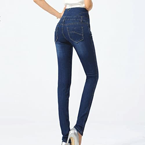 כפתורי מותניים גבוהים לנשים ג'ינס סקיני ג'ינס ג'ינס בקרת בטן רזה מכנסי ג'ינס רזה