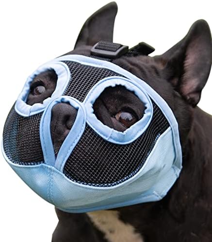 חוטם קצר לוע כלבים- לוע בולדוג מתכוונן מסכת כלבים רשת לנשימה לעיסה נביחת אימוני נביחות ללקק