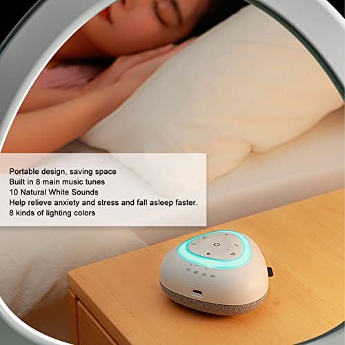 מכשיר שינה של Sungoooiue רעש לבן, מכונת רעש לבנה מוסיקה רכה רב -פונקציונלית מכשיר שינה חכם נייד עם