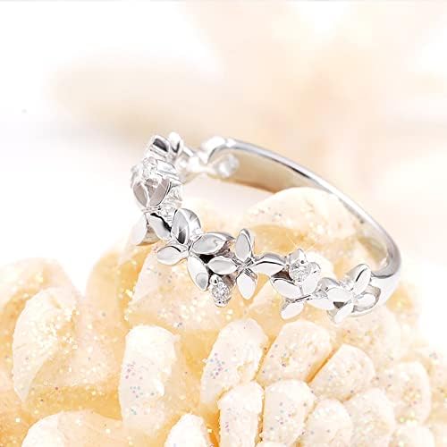 2023 פרח נשים חדשות יהלום טבעת מסוגננת טבעת מעורבות מתנה מתנה טבעת שמימית