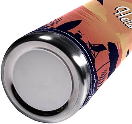 SDFSDFSD 17 גרם ואקום מבודד נירוסטה בקבוק מים ספורט ספורט ספל ספל ספל עור אמיתי עטוף BPA בחינם,