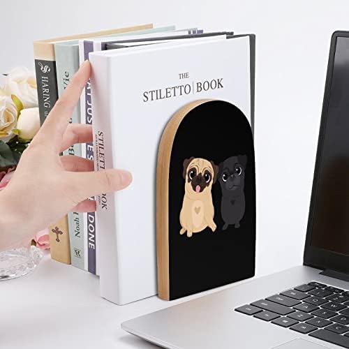 מצחיק כלבי פאג כלבים דקורטיבי תומכי ספרים למדפים 1 זוג ספר מסתיים ללא החלקה משרד להחזיק מעמד