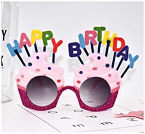 OULII כוסות יום הולדת שמח משקפי עוגת שמנת מתוקה משקפי תחפושת מצחיקים אבזרים למסיבות יום הולדת טובות