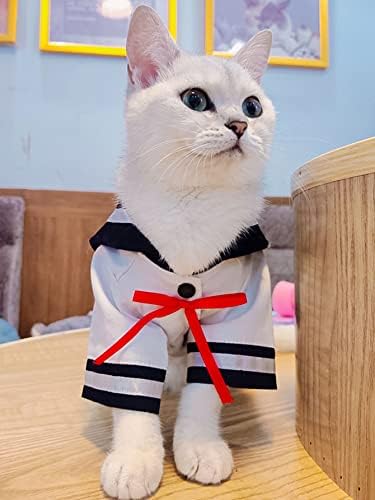 Qwinee כלב חמוד חתול חיל הים קפטן תלבושת תלבושות כלב תלבוש