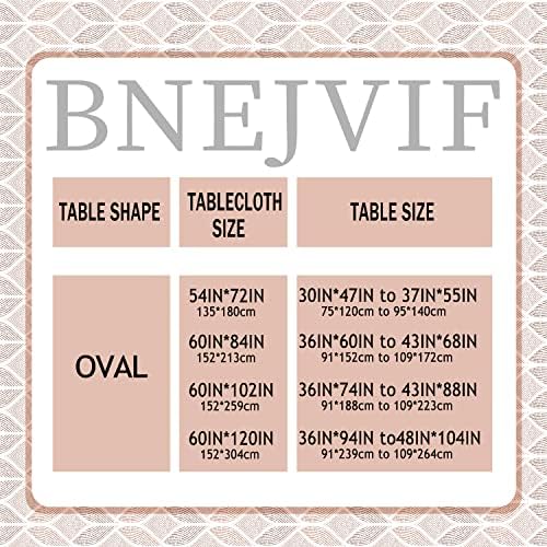 מפת שולחן סגלגלה של Bnejvif, שולחן סגלגל גיאומטרי מודרני, שולחן שולחן מקורה/חיצוני קמטים אטומים