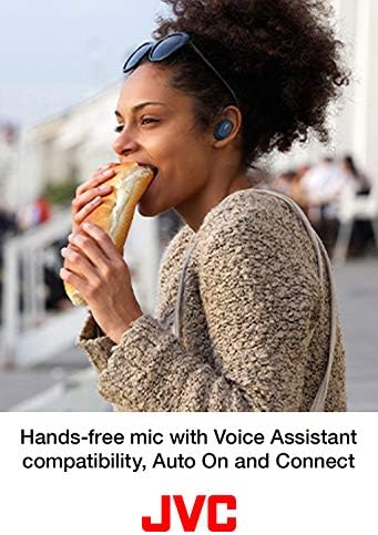JVC HAA50TB באמת אוזניות אלחוטיות מבטלות רעש מבטלות אוזניות עם אוזניות קצף זיכרון, חיי סוללה של 32 שעות עם מארז