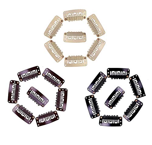 רוגליס 60 יחידות 6-שיניים צורת מתכת הצמד קליפים עבור תוספות שיער-3.3 סמ/1.3 אינץ,כולל 3 צבע