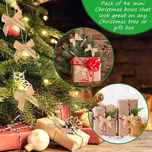 Willbond 96 חבילות מיני קישוטי קשת לחג המולד לעץ חג המולד, 3.15 אינץ