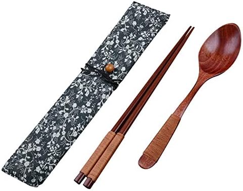 מטענים דבש מתנת בציר 2 יחידות כפית יפני כלי שולחן עץ מקלות אכילה סט מטבח & בר צלחת מחצלת סט