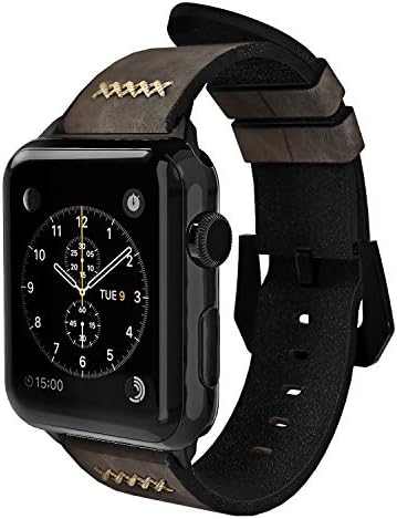 רצועת עור מבט תואמת לפס Apple Watch 38 ממ 40 ממ 44 ממ, רצועת החלפת עור אותנטית תואמת לסדרת Apple Watch