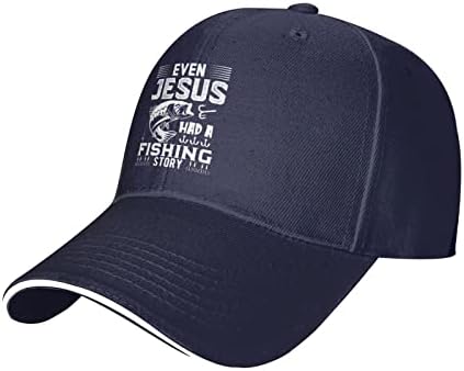 כובע כובע של אוהבי דיג של QVXHKP אפילו ישוע היה בעל כובע סיפור דגים לגברים כובעי בייסבול כובעים
