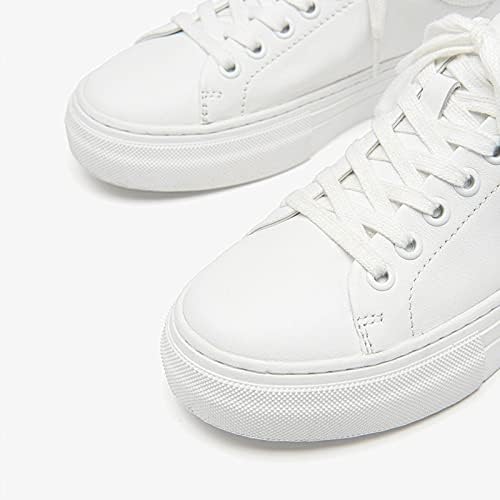 נעליים מזדמנים של CPSUN סניקרס מזדמן נשים תפירה עור לבנה תפירה לבנה עגולה בוהן עגולה נוקבעות נוחות תמציתיות בעבודת