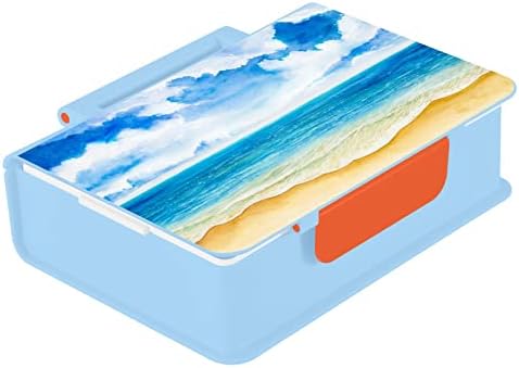 קופסת צהריים של חוף ים קיגאי מיכל קופסת אוכל חוף 1000 מל קופסת בנטו עם מזלגות כף 3 תאים מיכלי אחסון