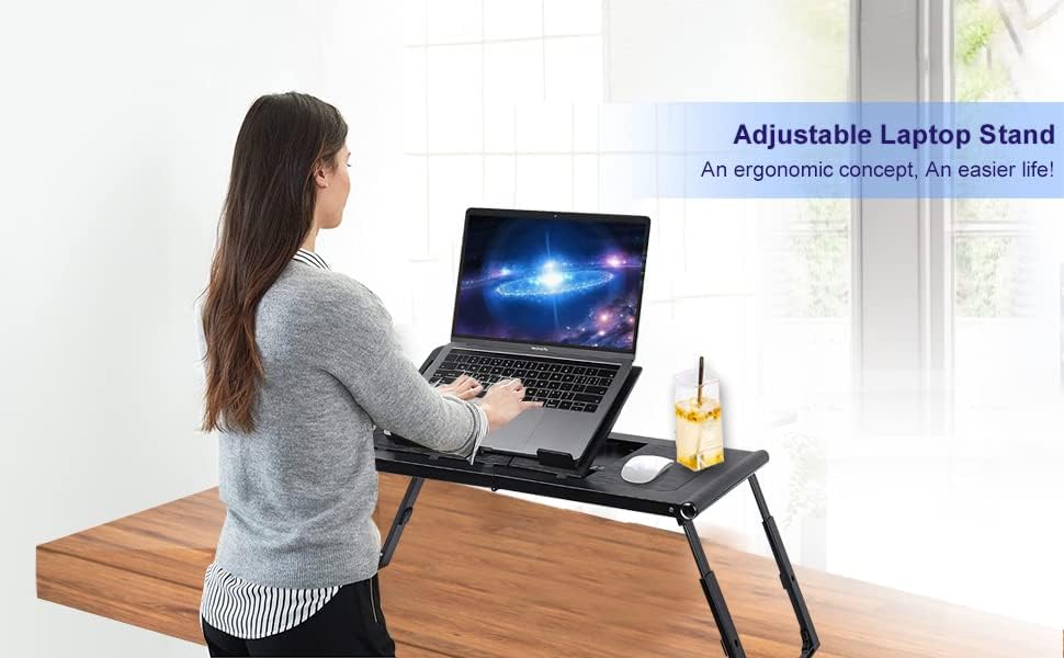 שולחן מחשב נייד לספת מיטה, שולחן מגש מיטת מחשב נייד Asltoy, מחשב נייד מתקפל מיטה מחברת מחברת מחברת הברכיים
