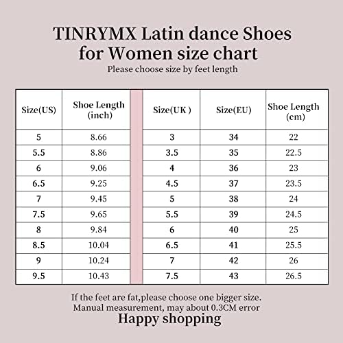 נעלי ריקוד לטיניות של Tinrymx Womens נעלי ריקו