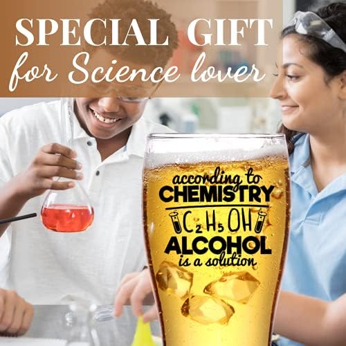 מתנות מדע אחד למבוגרים, מצחיק כימיה בירה זכוכית עבור אוהבי מדע ומורים 15 עוז