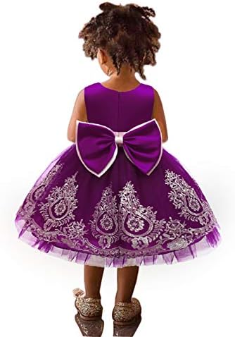 פרח תחרה ילדה Bowknot Tutu שמלת לילדים טבילה לתינוקות שמלות מסיבת יום הולדת שמלות כלה+הלבשה ראשית