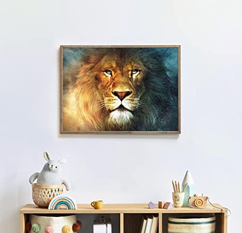ערכות ציור יהלומים שלה למבוגרים, DIY מקדחה מלאה ערכות לאמנות יהלום אריה של בעלי חיים, ציור יהלום 5D למבוגרים