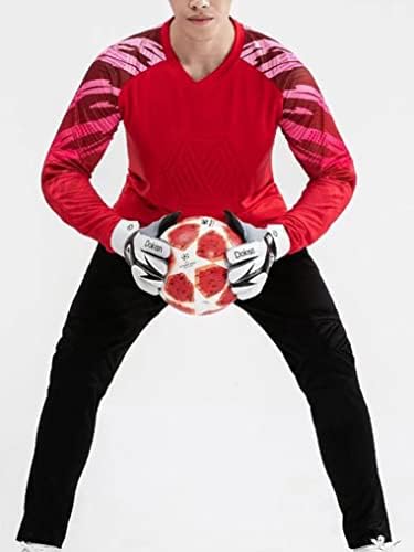 שוער כדורגל של Doomiva לגברים אילפי מדים של שוער כדורגל קצף חולצת ג'רזי מרופדת עם מכנסי טרנינג חליפה