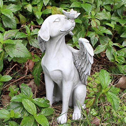 חנופה כלב מלאך לחיות מחמד זיכרון קבר סמן מחווה פסל, חיות מחמד סמני קבר, גרגויל פסל, כלב זיכרון