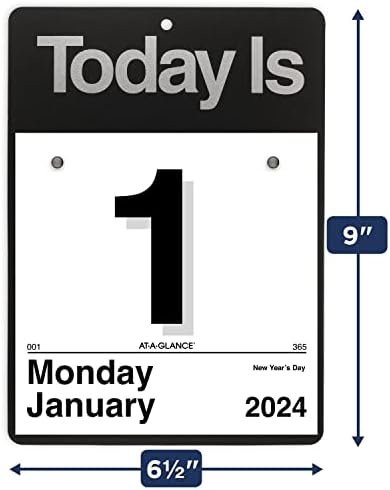AT-A-glance 2024 היום הוא לוח השנה הקיר היומי, 6 x 6, קטן