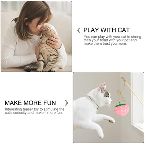 Ipetboom חתלתול לחסוך צעצוע קטיפה צעצועים חתולים טיזר חתלתול צעצועים לחתלתול הדמיית תות קטיפה צעצועים לעיסה צעצועים